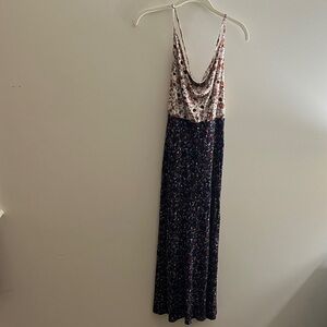 Free People Navy and Cream Floral Dress